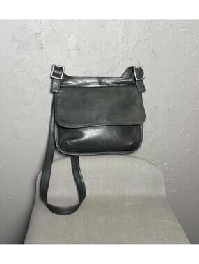 1990's Leather Crossbody Bag Legacy Style Black Purse from FOSSIL Unisex Satchel